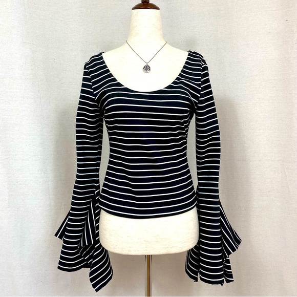 Torn By Ronny Kobo Abyss Bell Flare Strip Top